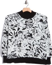 T Tahari Balloon Sleeve Mock Neck Sweater