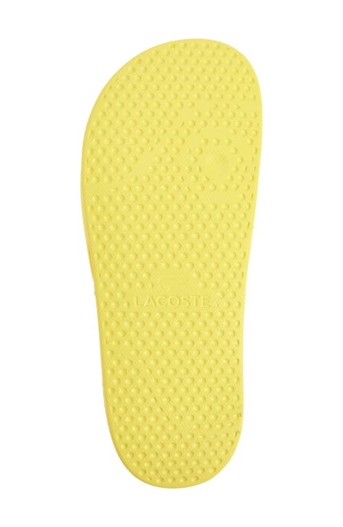 Lacoste Serve Slide Sandal In Yellow/white