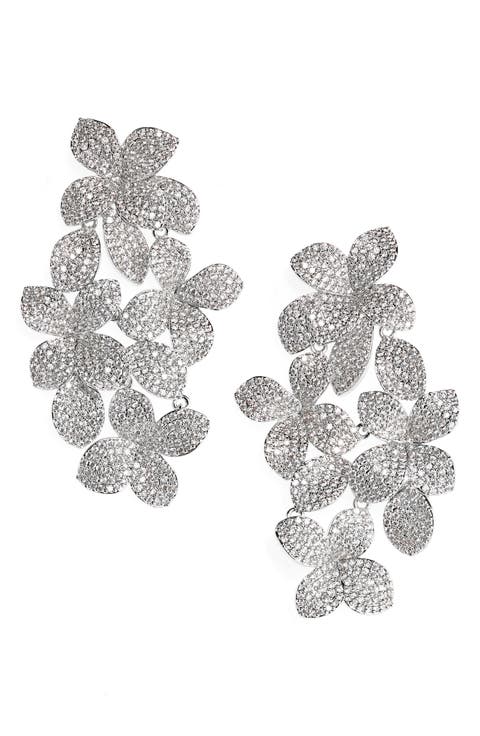 Aylssa Crystal Bloom Drop Earrings