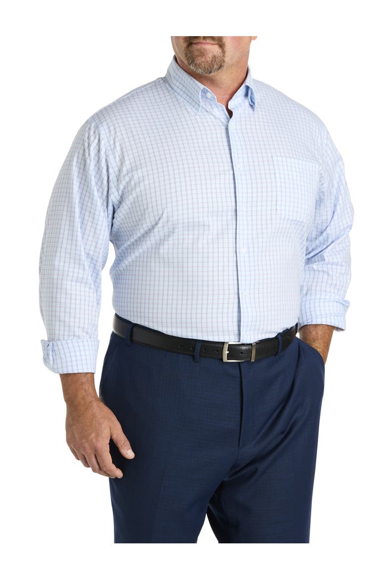 Big & Tall Elevated Check Dress Shirt, Alternate, color, BLUE