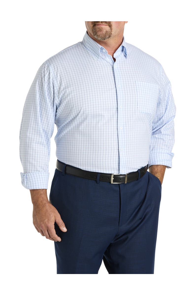 Oak Hill Premium by DXL Big & Tall Elevated Check Dress Shirt, Alternate, color, Blue