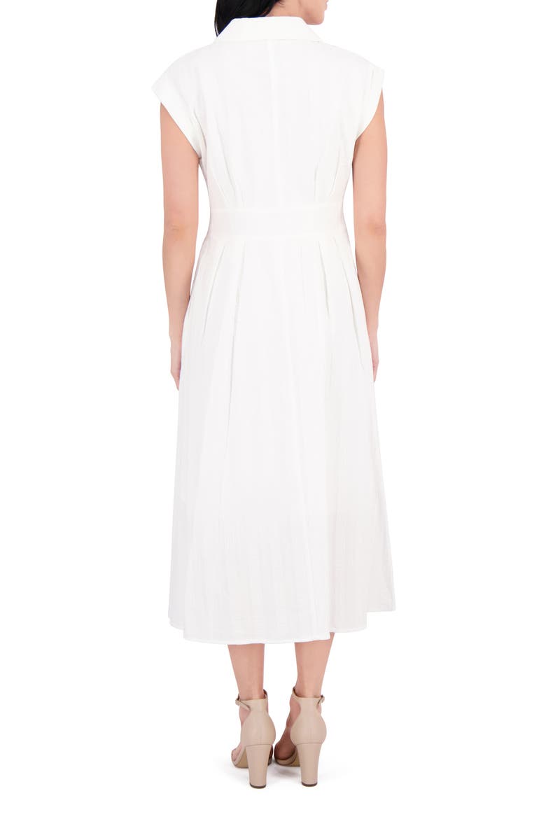 Collar Cotton Midi Dress, Alternate, color, WHITE