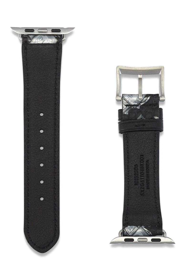 42-49mm Apple Watch Band in Rabot Rabot Visetos, Alternate, color, Black