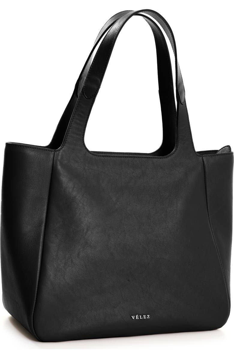 Velez Leather Tote Bag, Alternate, color, Black