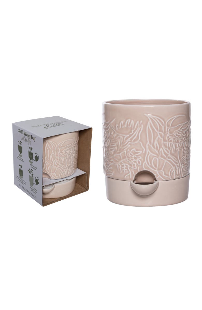 Transpac Large Dolomite Botanical Self Water Planter, Main, color, Beige