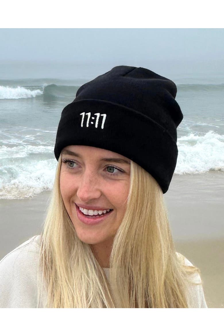 1111 Manifestation Beanie, Alternate, color, Black