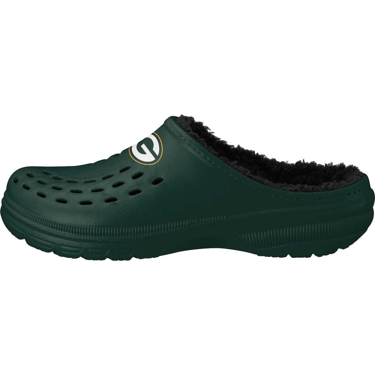 FOCO Men's FOCO Green Bay Packers Big Logo Sherpa-Lined Clog Slippers, Alternate, color, 