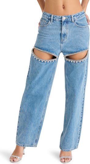 Steve Madden Taylor High Waist Rhinestone Cutout Detail