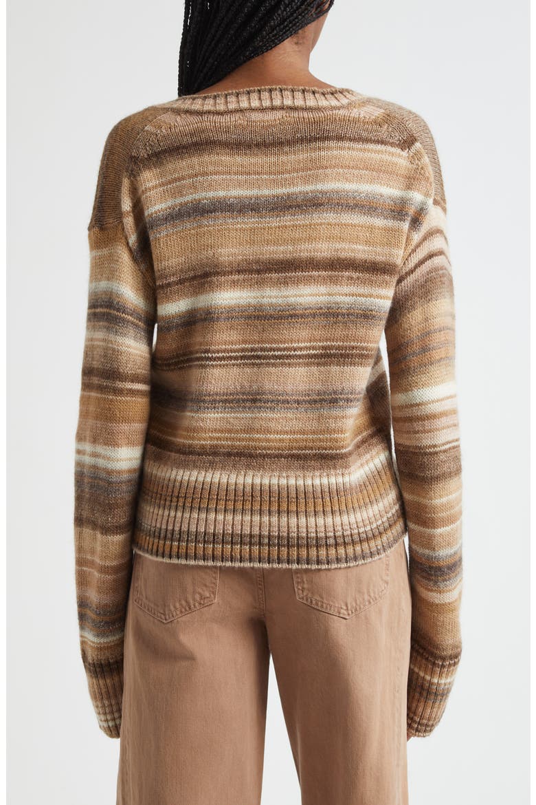 Diora Stripe Wool Blend Sweater, Alternate, color, DESERT KHAKI MULTI