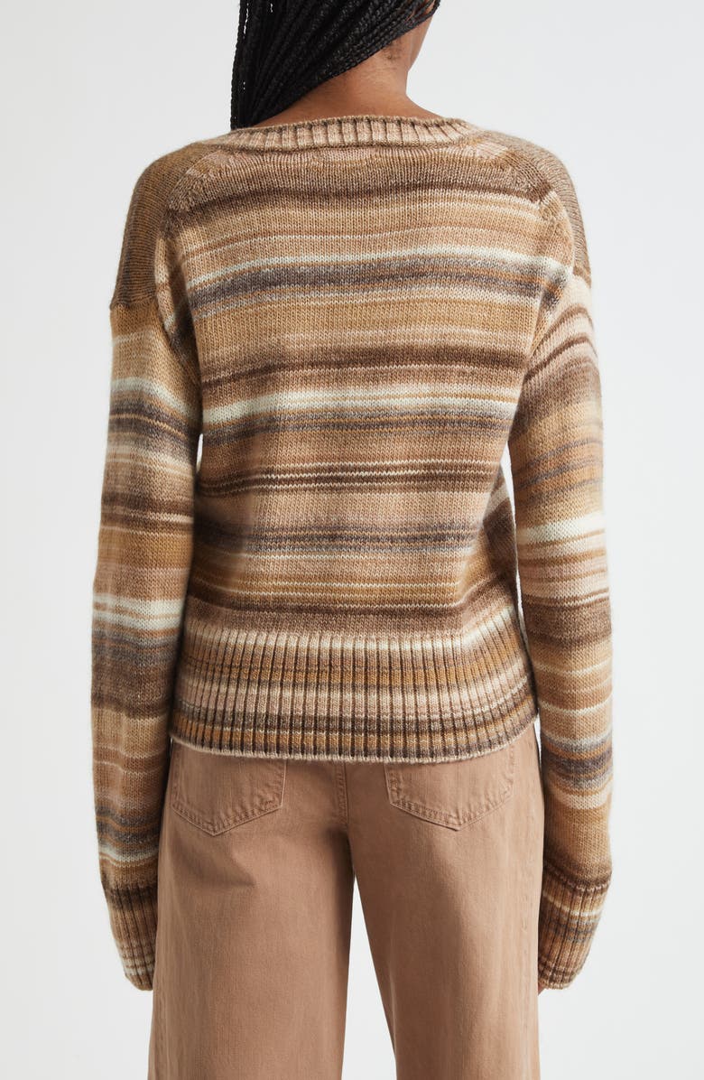 Veronica Beard Diora Stripe Wool Blend Sweater, Alternate, color, Desert Khaki Multi