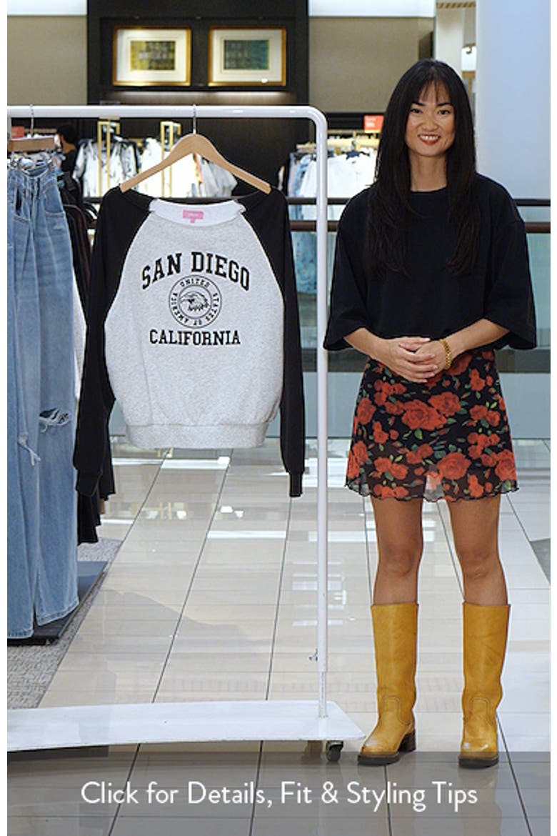 San Diego Off the Shoulder Raglan Long Sleeve Graphic Top video