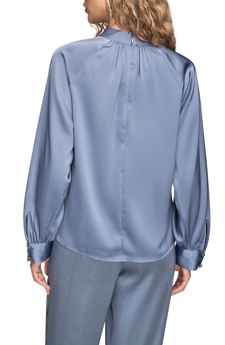 Donna Karan New York Button Detail Satin Top, Alternate, color, Tempest