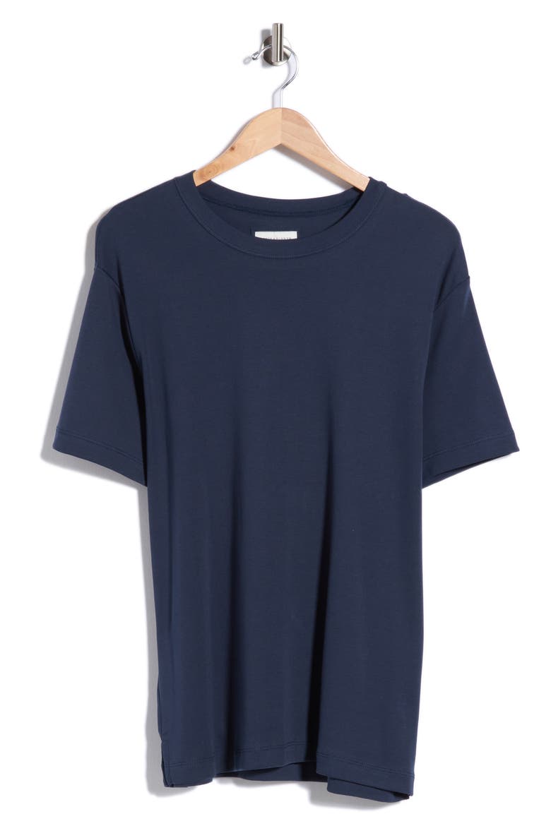 Mercerized Cotton T-Shirt, Alternate, color, DEEP BLUE
