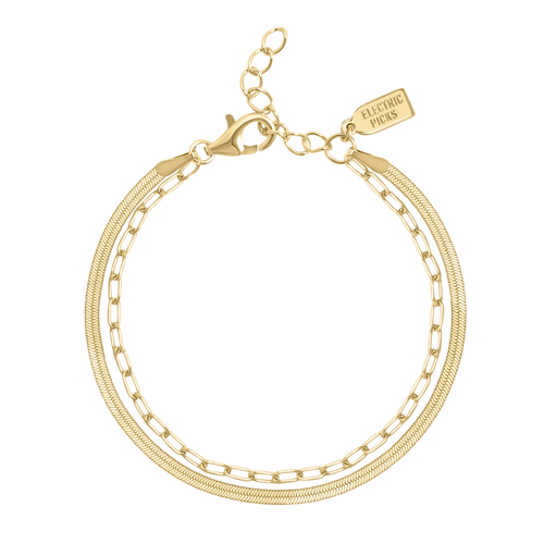 Electric Picks 2 Chains Double Bracelet in Yellow Gold  product