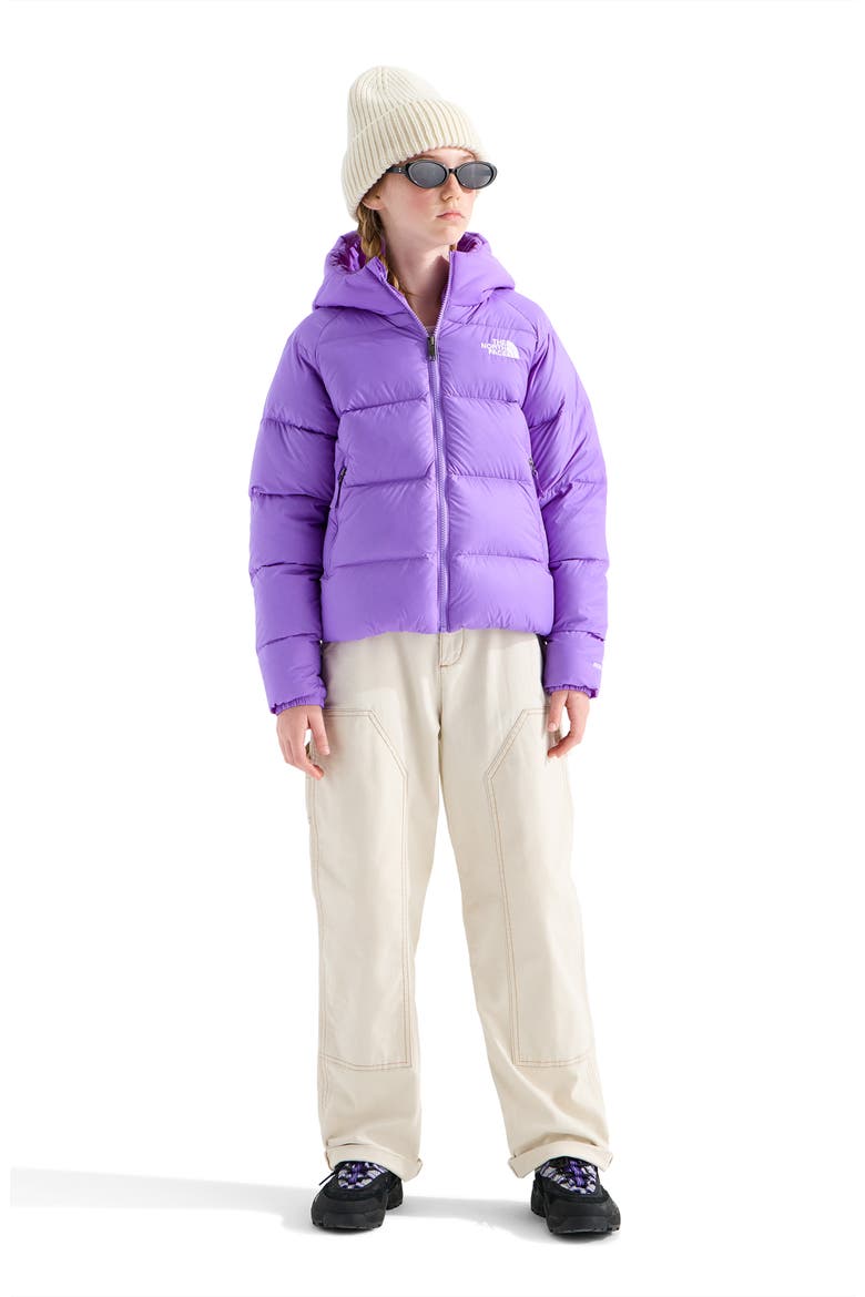 Kids' Hydrenalite 600-Fill-Power Down Hooded Jacket, Alternate, color, ELEVATION PURPLE