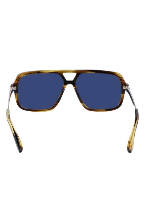 Victoria Beckham Double Bridge Aviator Frame Sunglasses In Brown