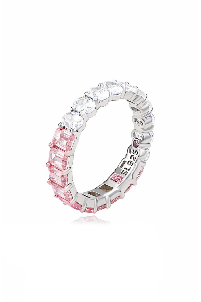 Half & Half Eternity Band Ring, Alternate, color, PINK