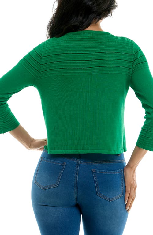 NINA LEONARD NINA LEONARD SHEER STRIPE KNIT BOLERO
