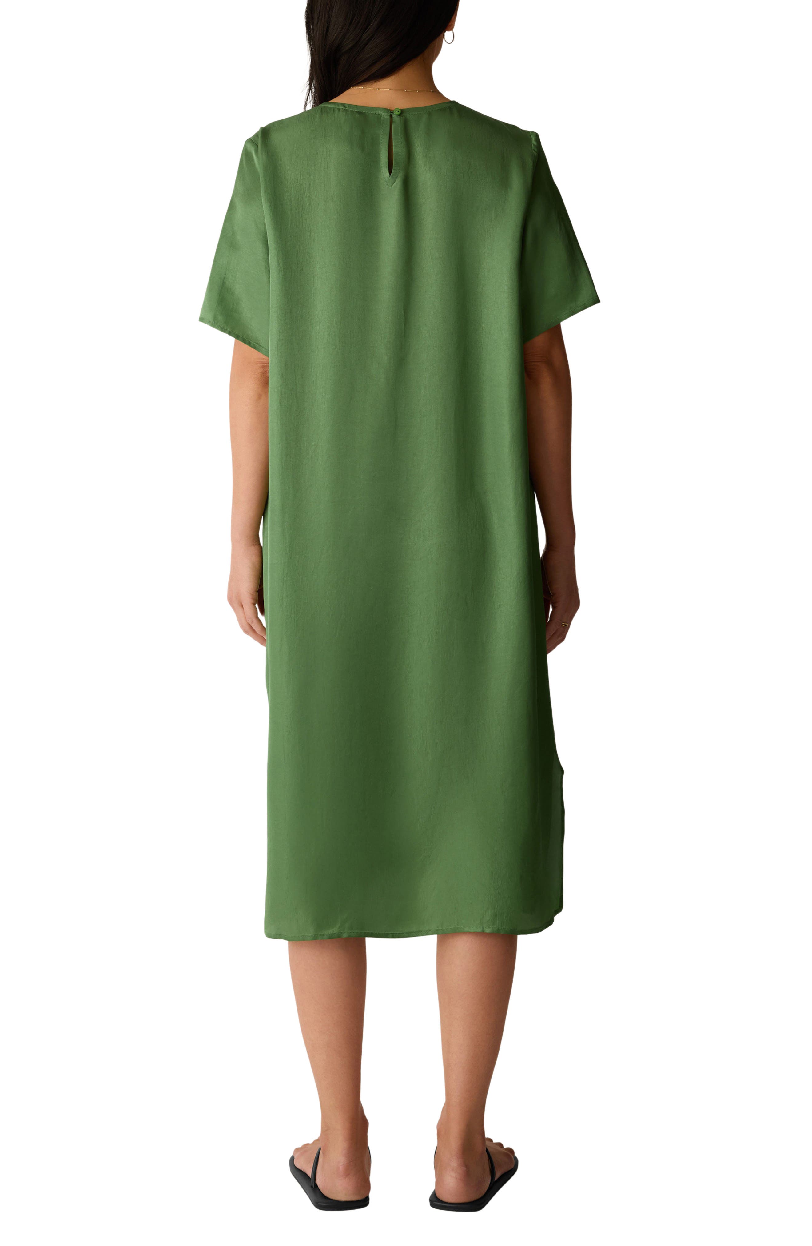 Short Sleeve Satin Dress - image 2