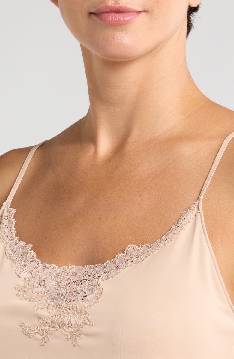 Natori Body Doubles Lace Trim Chemise, Alternate, color, Café