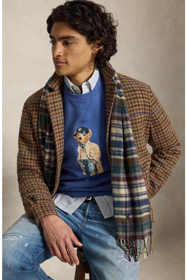 Polo Bear Fleece Crewneck Sweatshirt, Alternate, color, BLUE