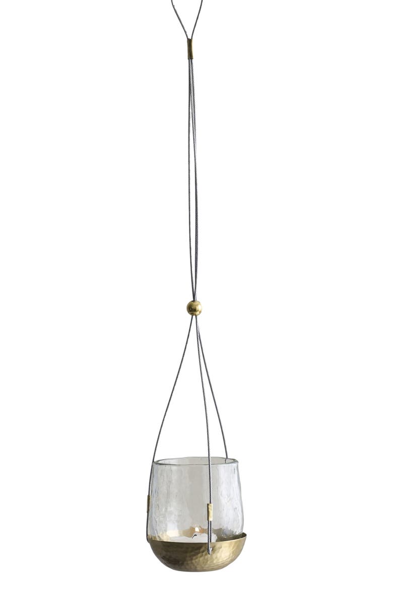 The Collective Home Pebbled Hanging Lantern, Main, color, Clear