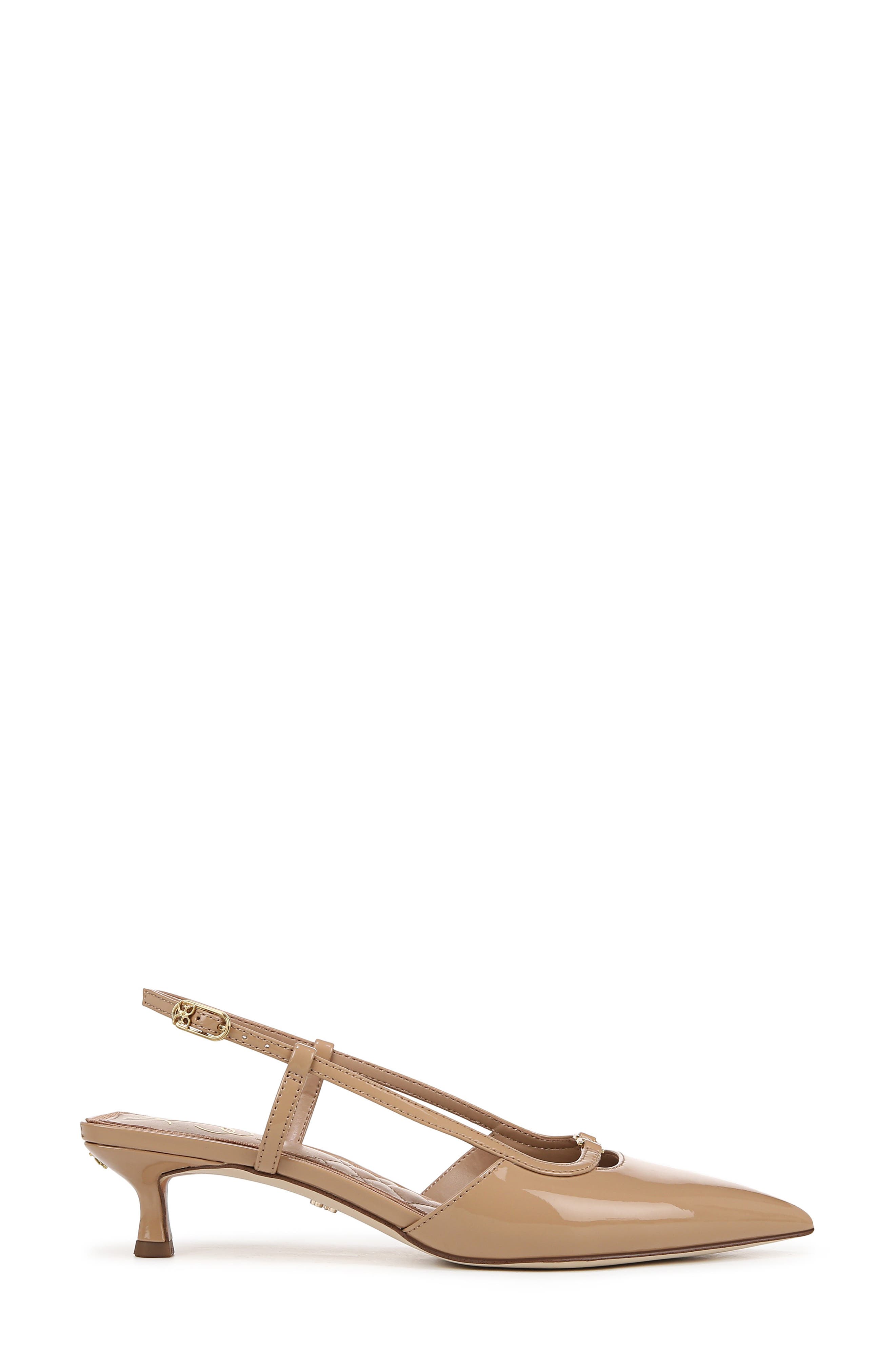 Toni Slingback Pointed Toe Kitten Heel Pump, Alternate, color, GOLDEN SAND
