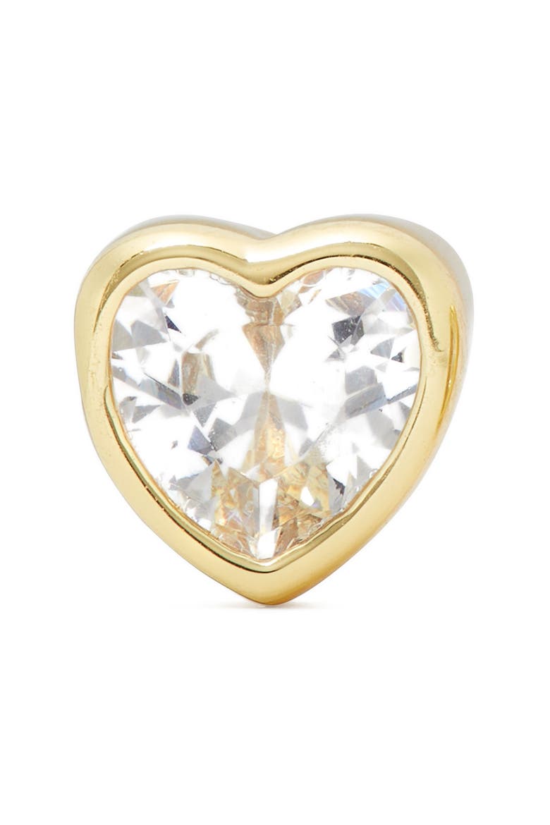 sweetheart mini cubic zirconia stud earrings, Alternate, color, CLEAR/ GOLD.