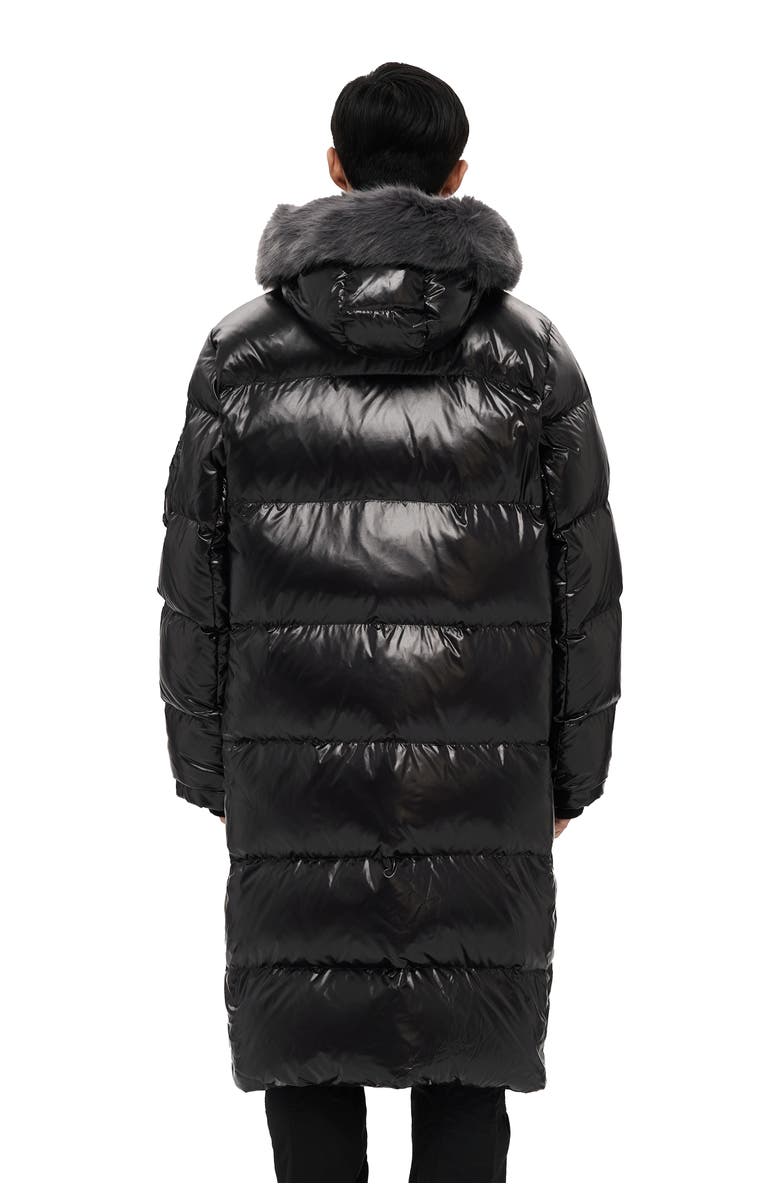 AlphaStyle Audet Mens Long Hooded Down Parka, Alternate, color, Black