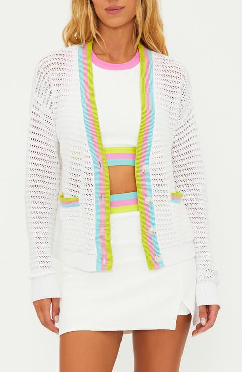 Gene Open Stitch Cotton Cardigan