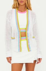 Beach Riot Gene Open Stitch Cotton Cardigan