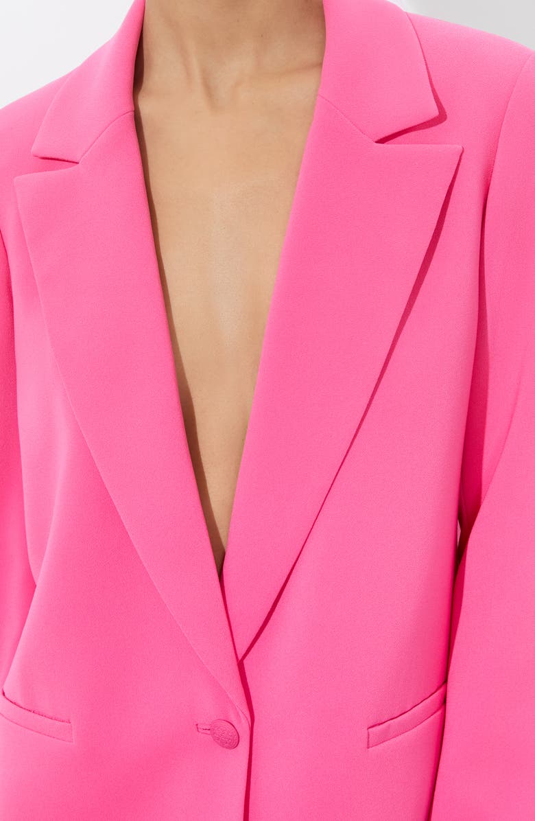 Alice + Olivia Denny Notched Collar Boyfriend Blazer, Alternate, color, Wild Pink