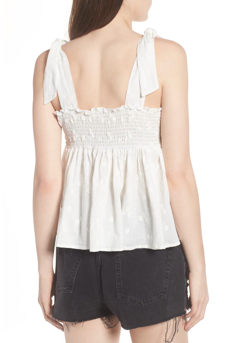Embroidered Peplum Tank, Alternate, color, WHITE