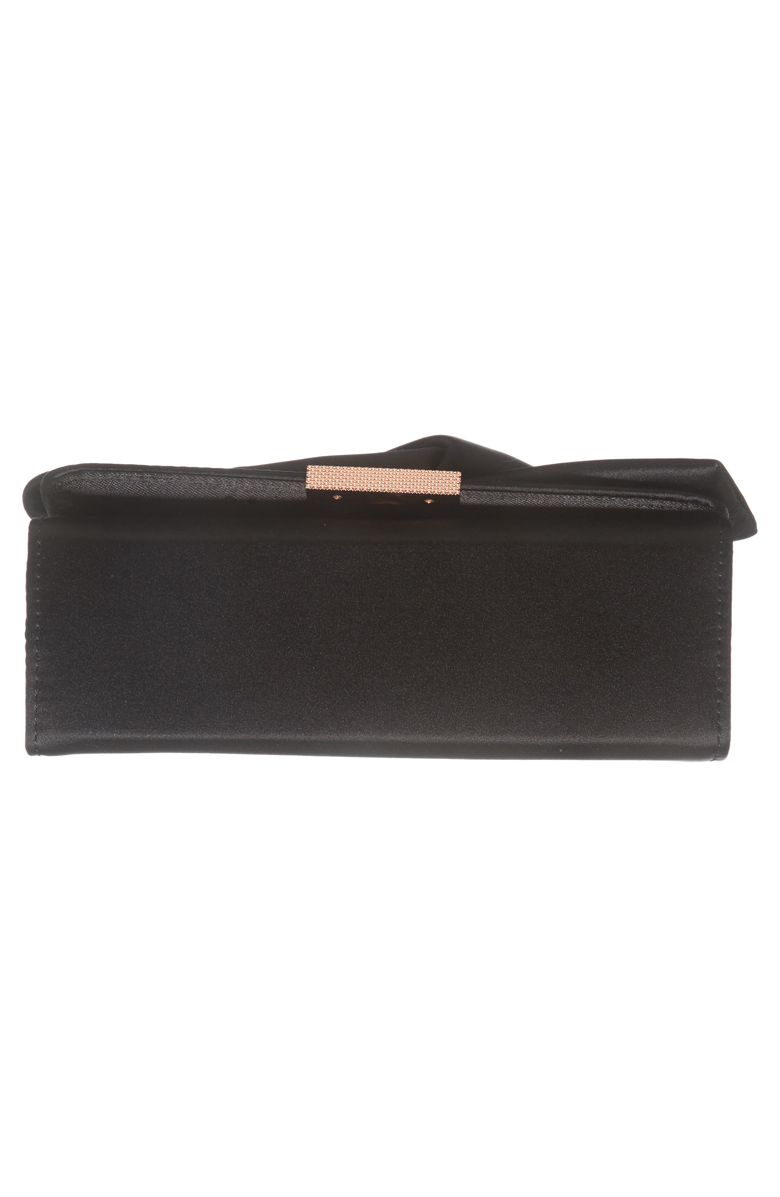 Fefee Satin Knotted Bow Clutch, Alternate, color, BLACK