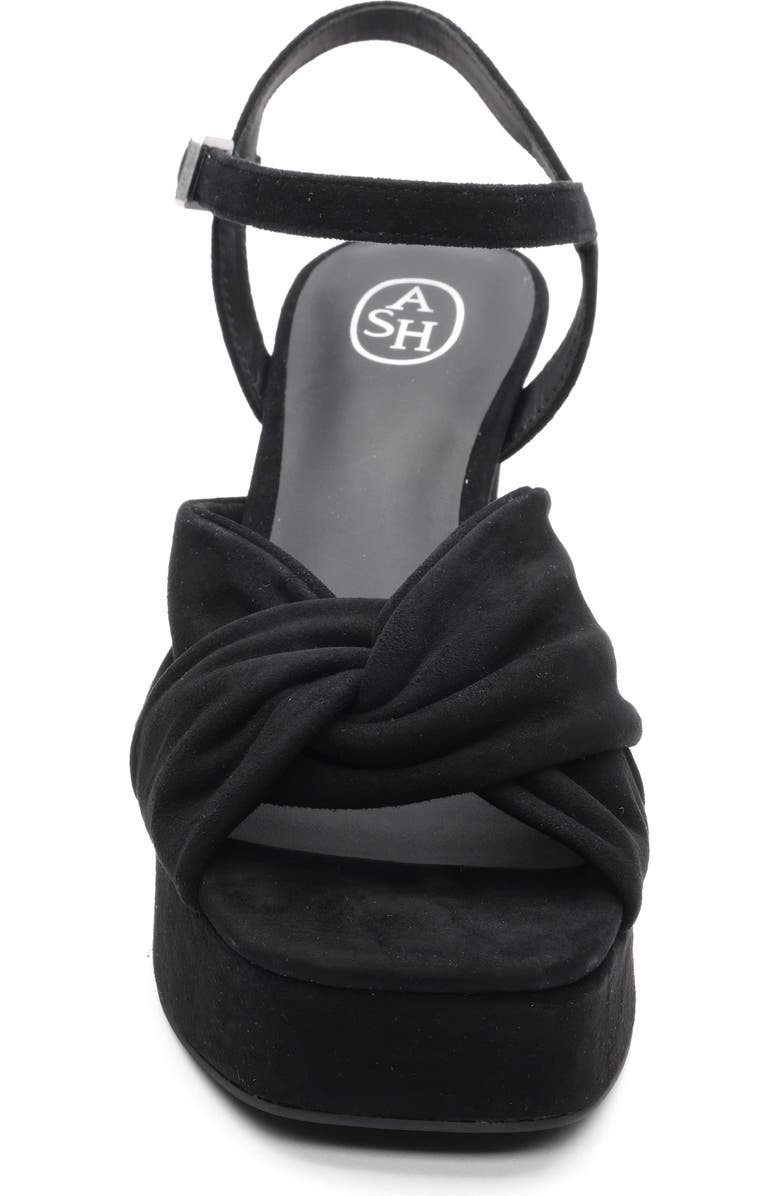Ash Opus Suede Ankle Strap Platform Sandal, Alternate, color, Black
