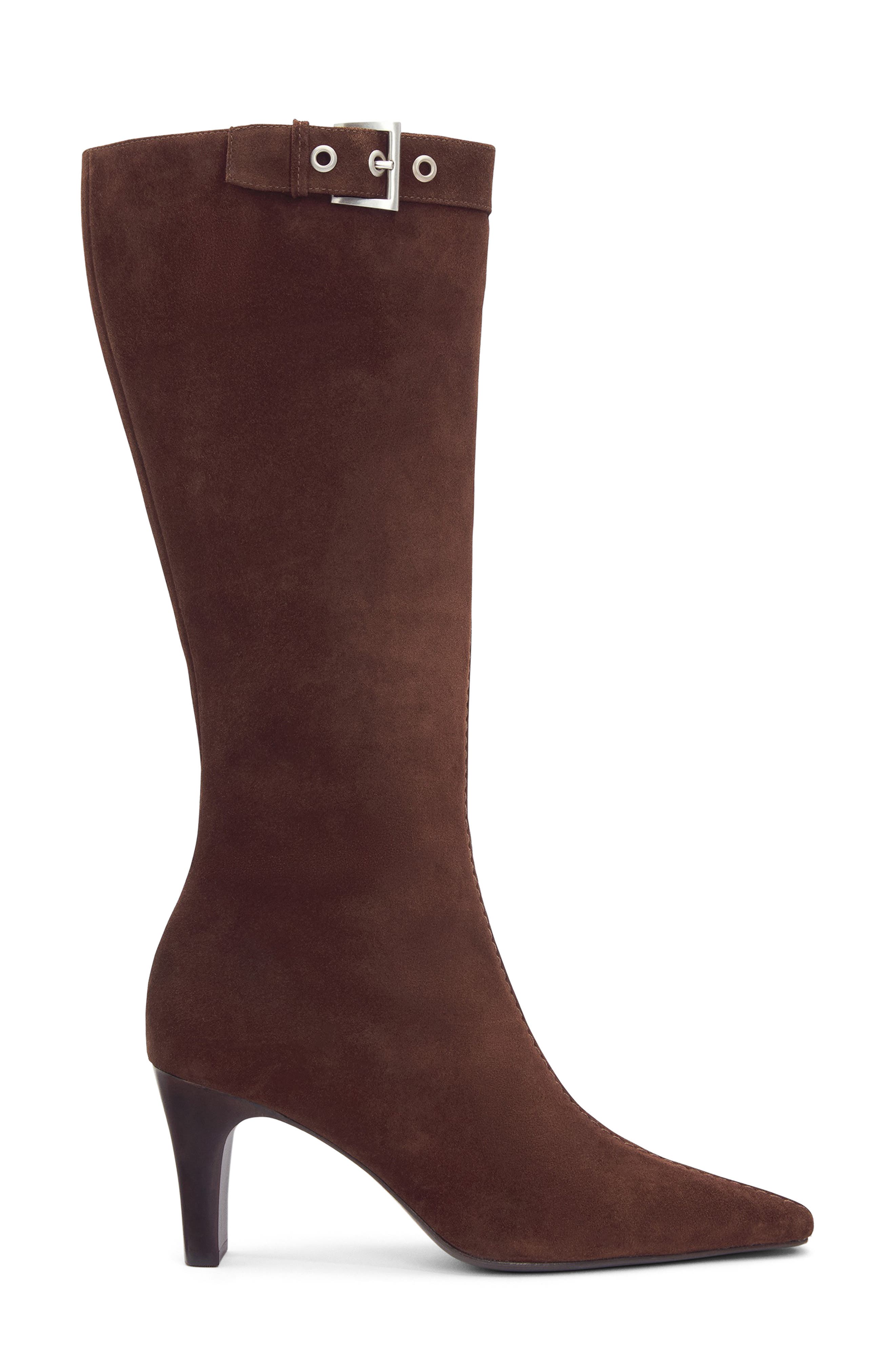 Reformation Tatyana Knee High Boot, Alternate, color, Espresso Suede