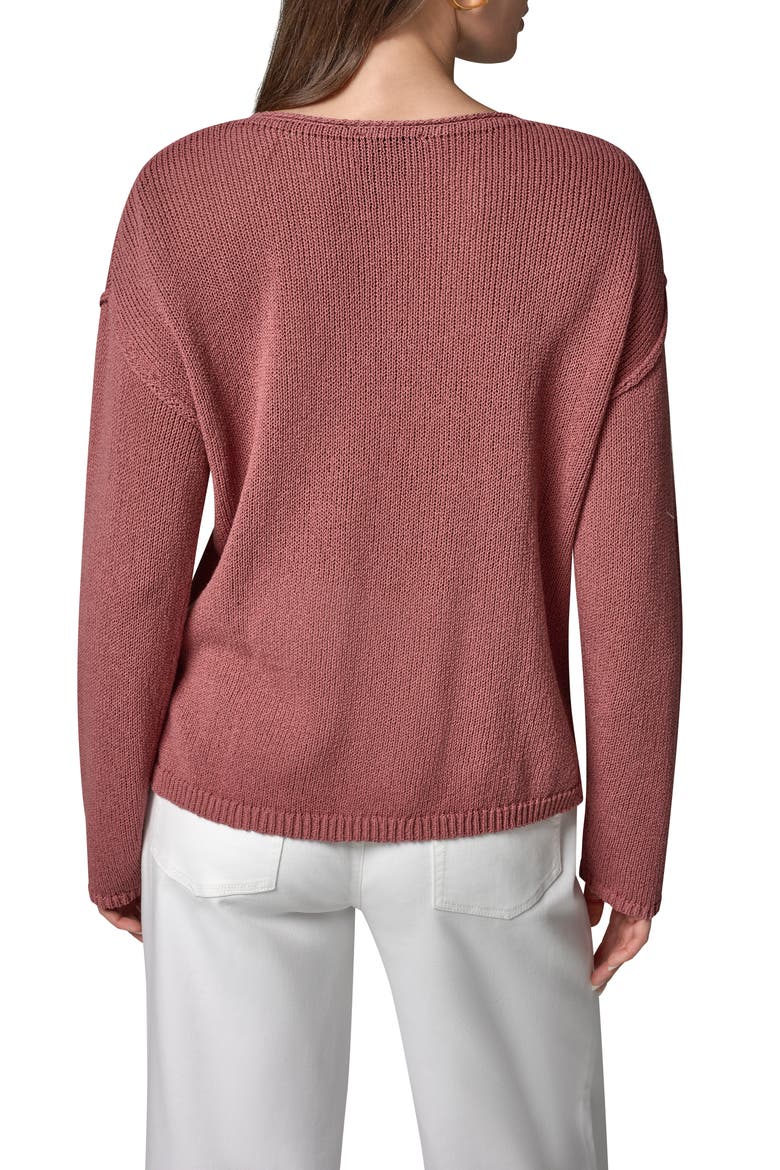 Rolled V-Neck Sweater, Alternate, color, DESERT CLAY