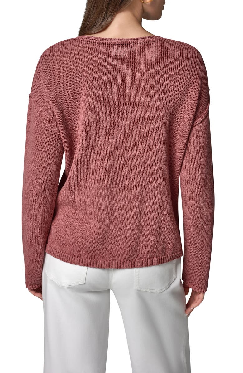 Donna Karan New York Rolled V-Neck Sweater, Alternate, color,