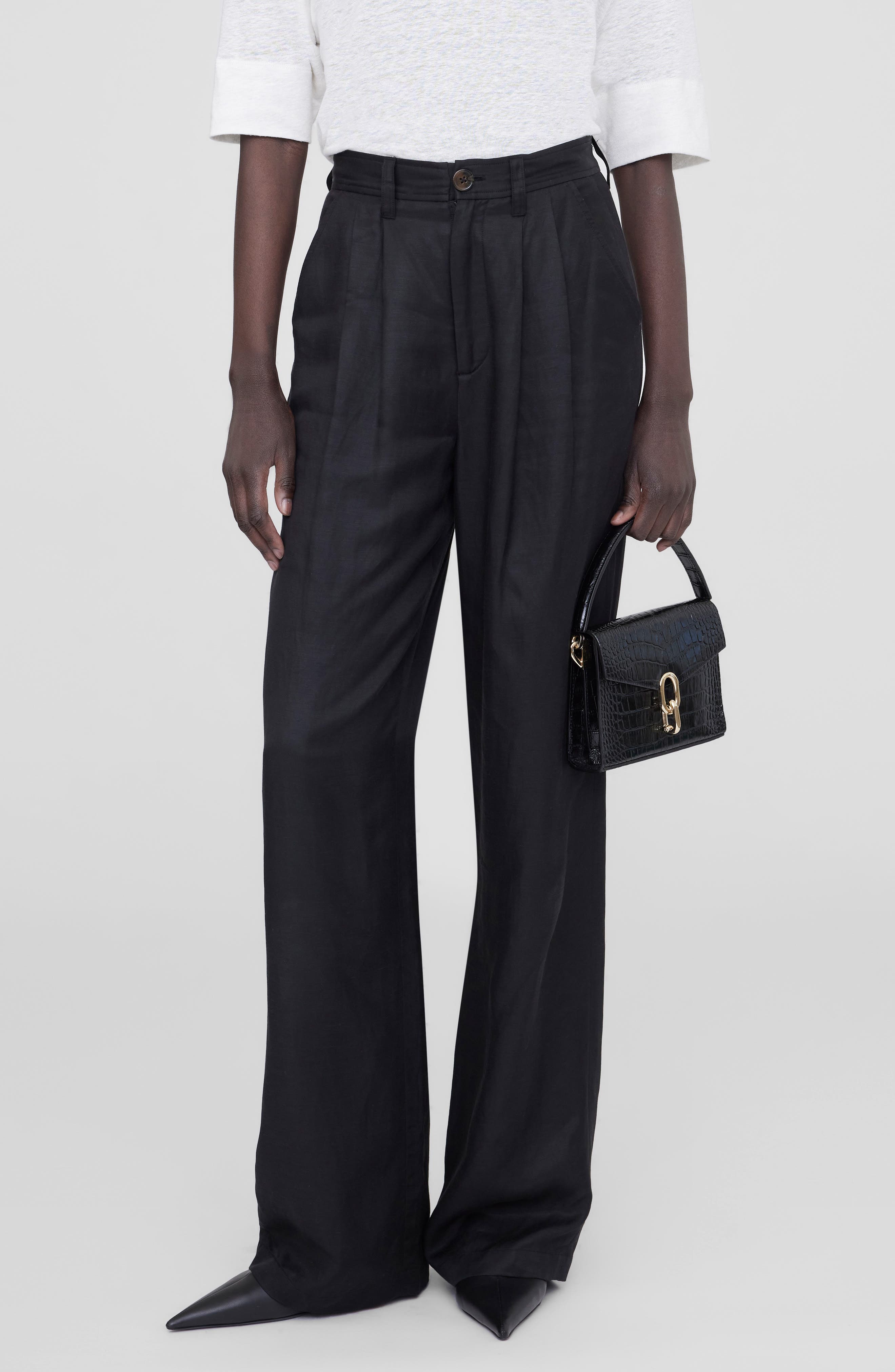 Carrie High Waist Wide Leg Silk Pants