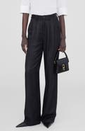 ANINE BING Carrie High Waist Wide Leg Silk Pants