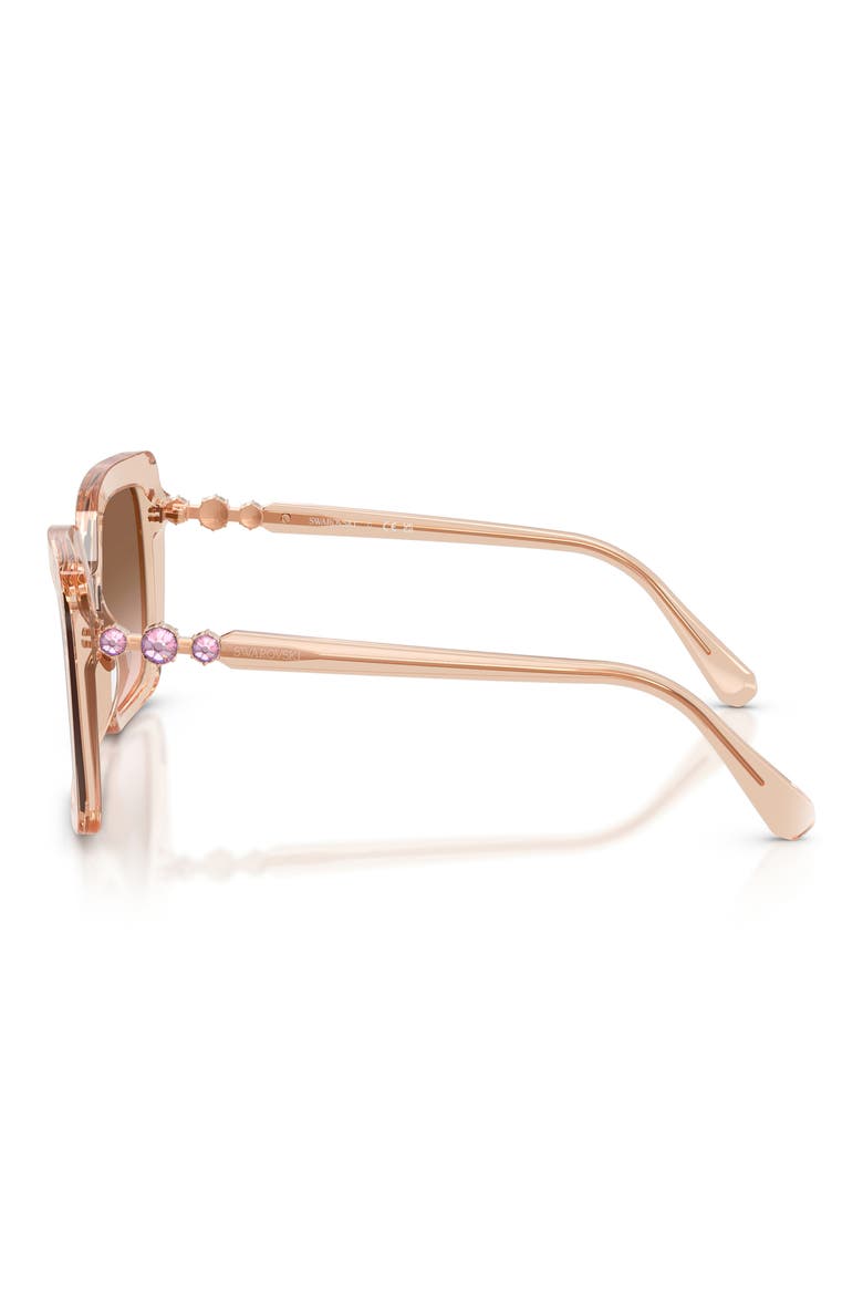 57mm Butterfly Sunglasses, Alternate, color, TRANSPARENT BEIGE / BROWN