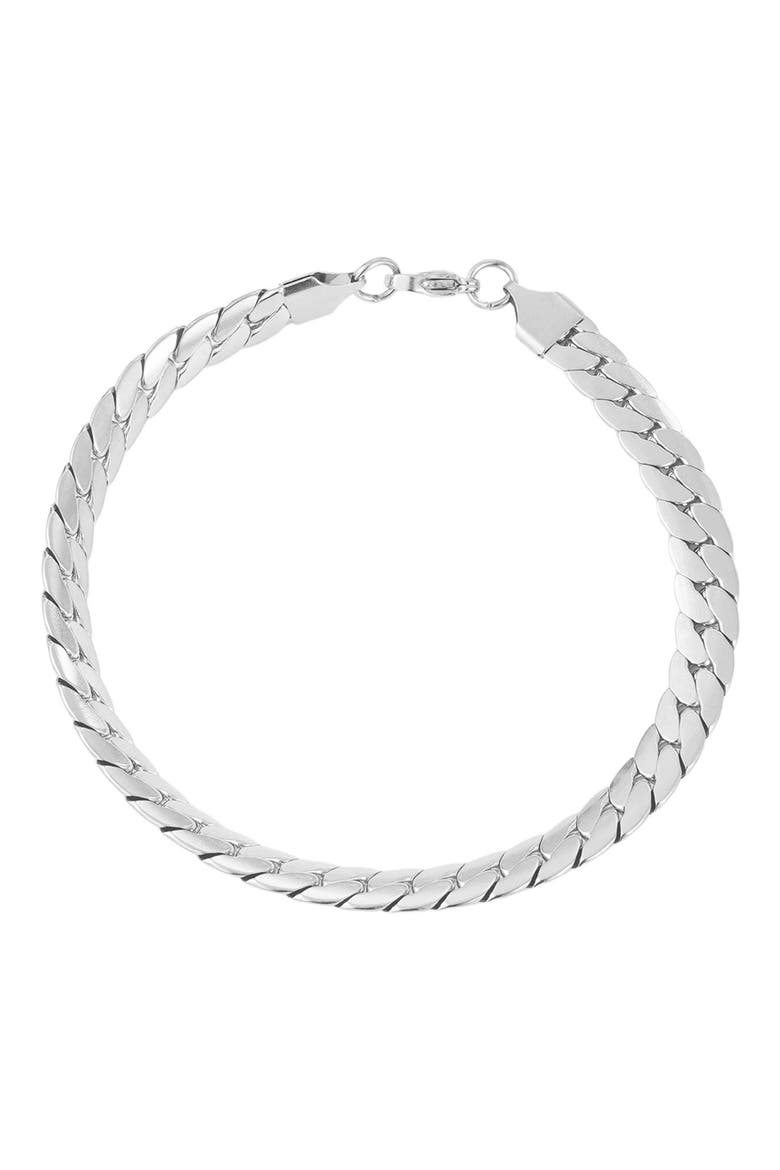 Men's Tarnish Resistant Foxtail Chain Bracelet, Main, color, SILVER