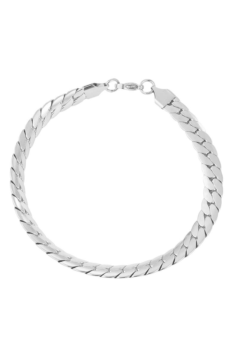 Adornia Men's Tarnish Resistant Foxtail Chain Bracelet, Main, color, Silver