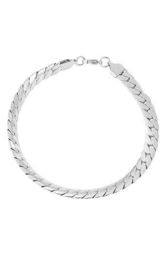 Adornia Men's Tarnish Resistant Foxtail Chain Bracelet