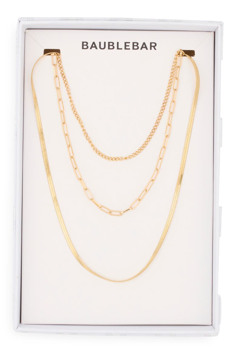 Gold Rush Layered Chain Necklace, Main, color, GOLD