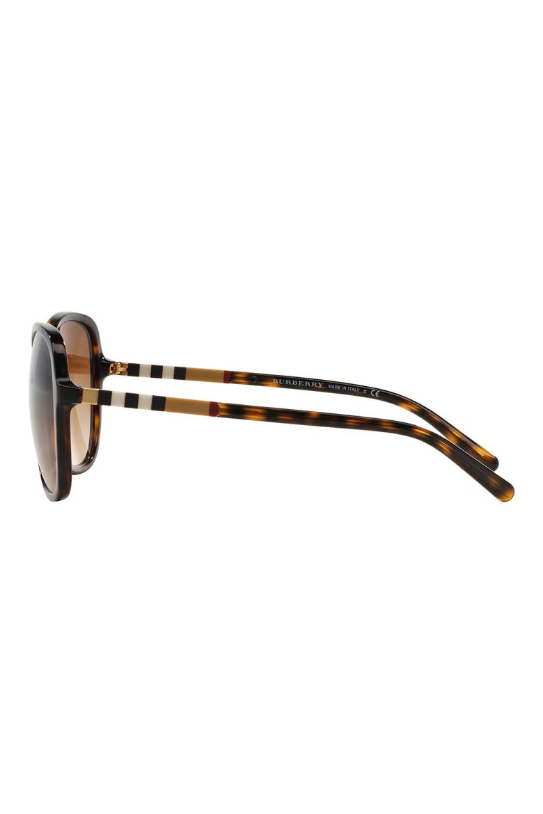 58mm Sunglasses, Alternate, color, DARK TORTOISE