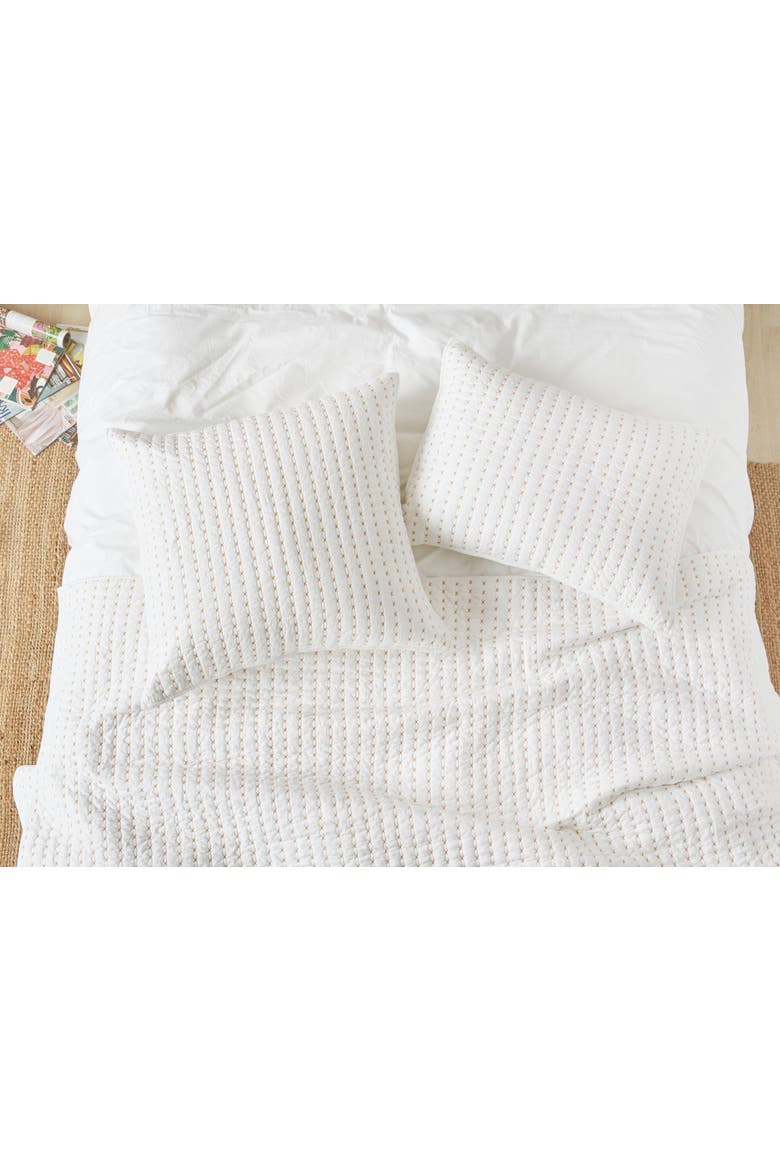 Hilton Ochre Cotton Standard Pillow Sham, Alternate, color, White