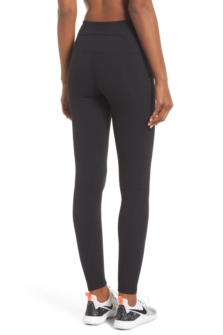 Divine High Waist Rib Leggings, Alternate, color, BLACK
