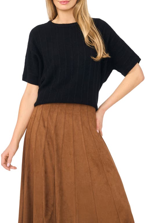 Halogenr Halogen(r) Short Dolman Sleeve Sweater In Rich Black