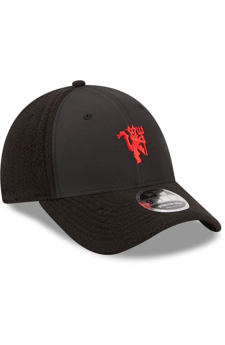 New Era Men's New Era Black Manchester United Fleece 9FIFTY Snapback Hat, Alternate, color, 